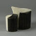 Peter Asshoff, Germany, two part stoneware sculpture with black and white glaze F8145 -F8146 - Freeforms