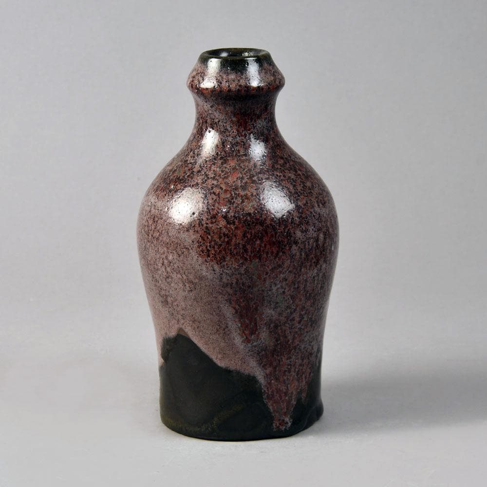 Peter Roters unique stoneware vase with brown and purple glaze G9137 - Freeforms