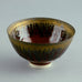 Peter Wills, Porcelain bowl with red and metallic brown glaze D6035 - Freeforms
