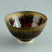 Peter Wills, Porcelain bowl with red and metallic brown glaze D6035 - Freeforms