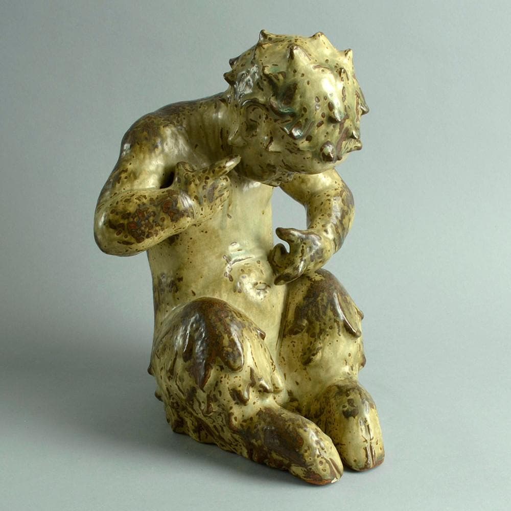 Sculpture of Faun by Knud Kyhn for Royal Copenhagen N9475 - Freeforms