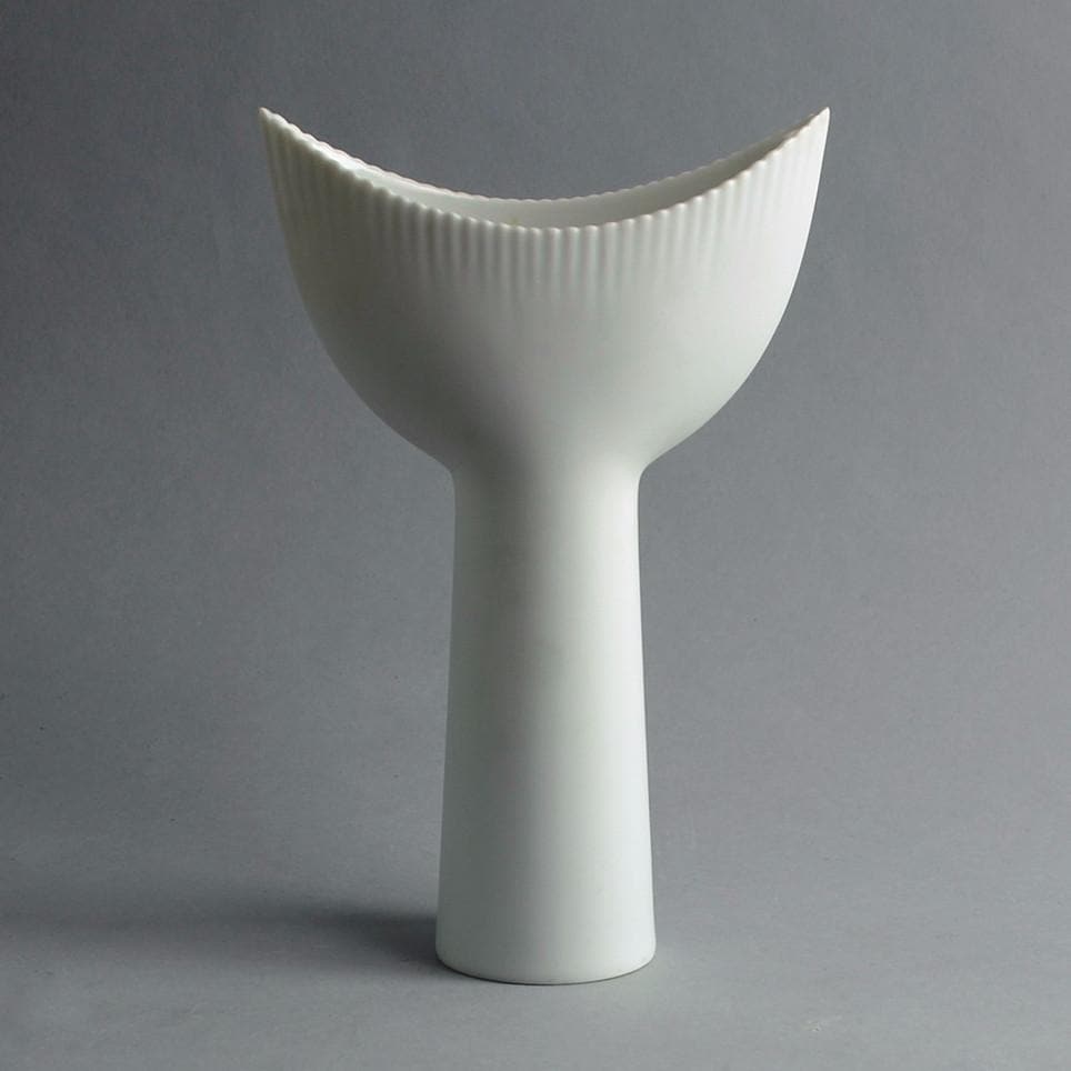 White porcelain shark's tooth vase by Tapio Wirkkala for Rosenthal