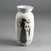 Stig Lindberg for Gustavsberg "Grazia" vase with matte white glaze and applied silver decoration E7182 - Freeforms