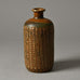 Stig Lindberg for Gustavsberg, unique stoneware bottle vase with brown glaze G9214 - Freeforms