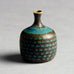 Stig Lindberg miniature vase with turquoise blue and brown glaze D6220 - Freeforms