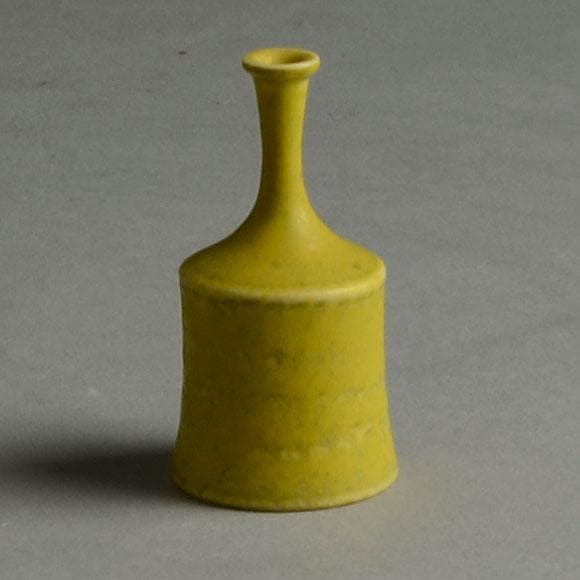 Stig Lindberg miniature vase with yellow glaze D6221 - Freeforms