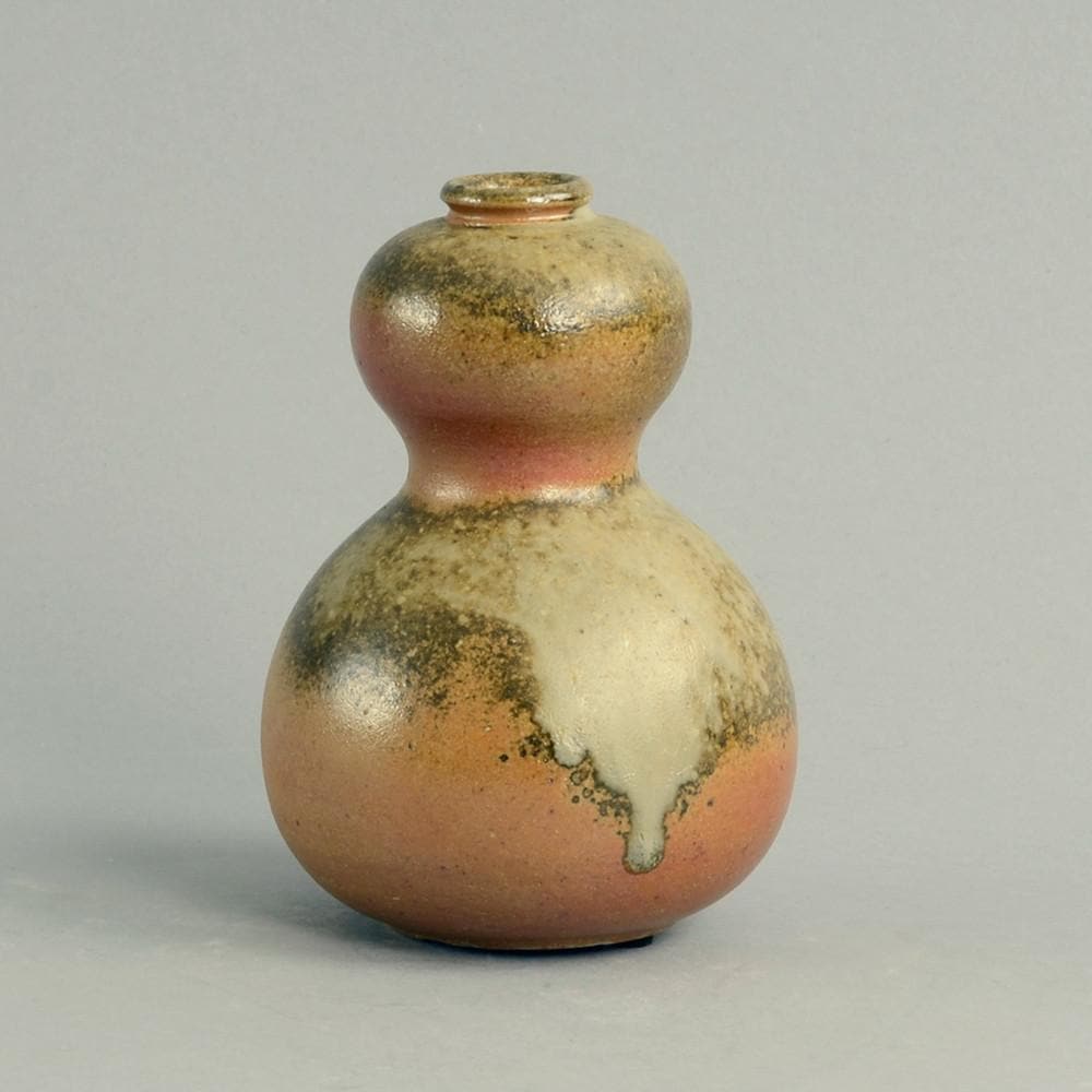Stoneware double gourd vase by Horst Kerstan N6335 - Freeforms