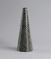 Stoneware vase with glossy black and white glaze by Stig Lindberg B3470 - Freeforms