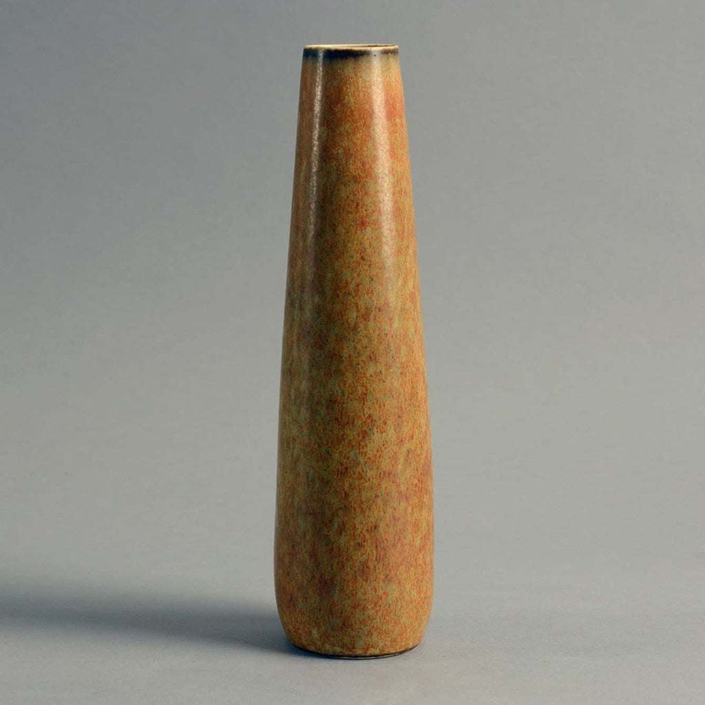 Stoneware vase with golden brown matte glaze by Carl Harry Stalhane A1467 - Freeforms