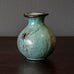Svend Hammershoj for Herman A. Kähler Keramik small vase with green and black glaze A2185 - Freeforms