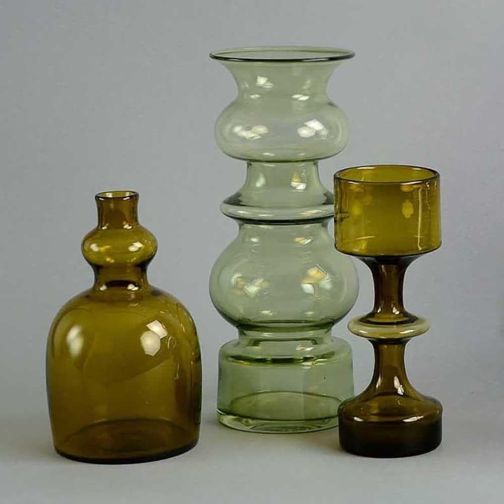 Three art glass vases by Kaj Franck for Nuutajarvi - Freeforms