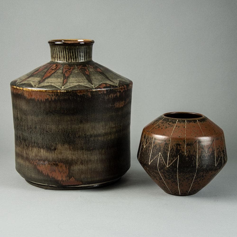 Two vases by Einar Lynge-Ahlberg and Carl Harry Stålhane for Rörstrand, Sweden - Freeforms