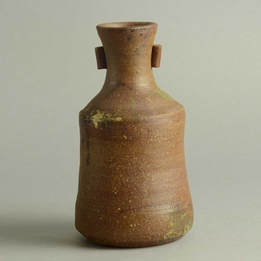 Unique stoneware double-handled vase by Janet Leach N7182 - Freeforms