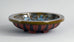 Unique stoneware "Farsta" footed bowl by Wilhelm Kage B3789 - Freeforms