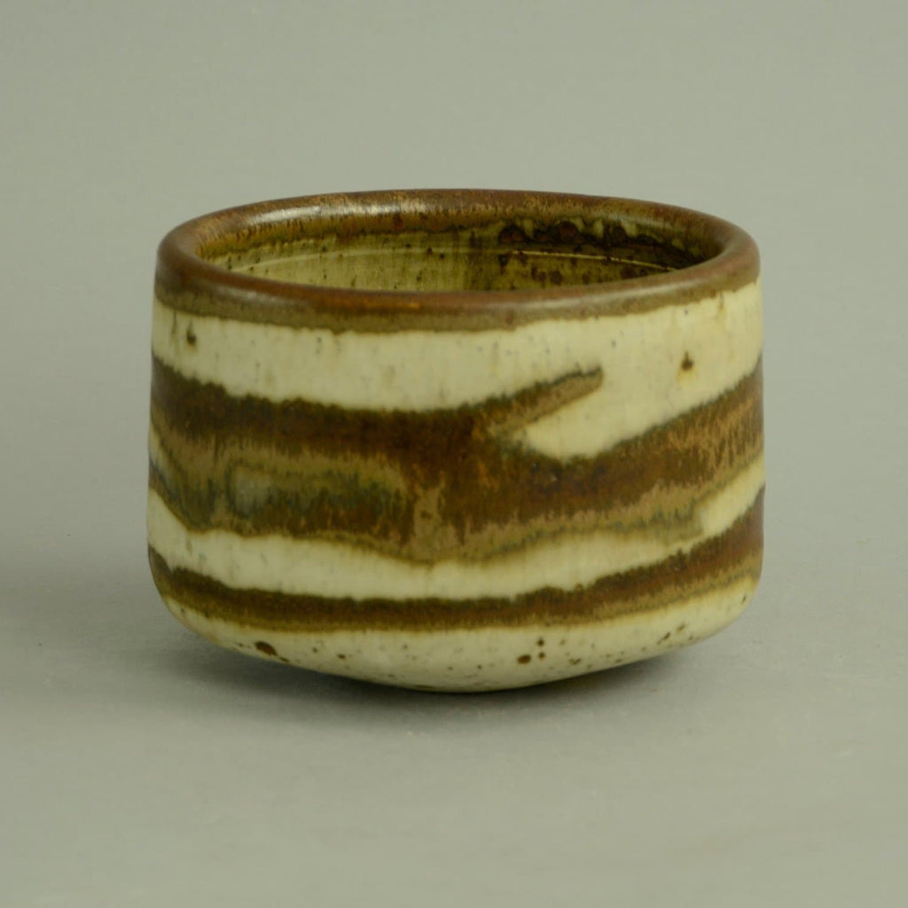Unique stoneware oval teabowl by Karl Scheid N6887 - Freeforms