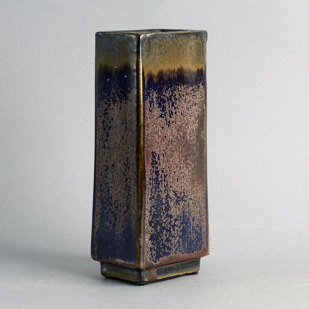 Unique stoneware rectangular vase by Wendelin Stahl B3960 - Freeforms