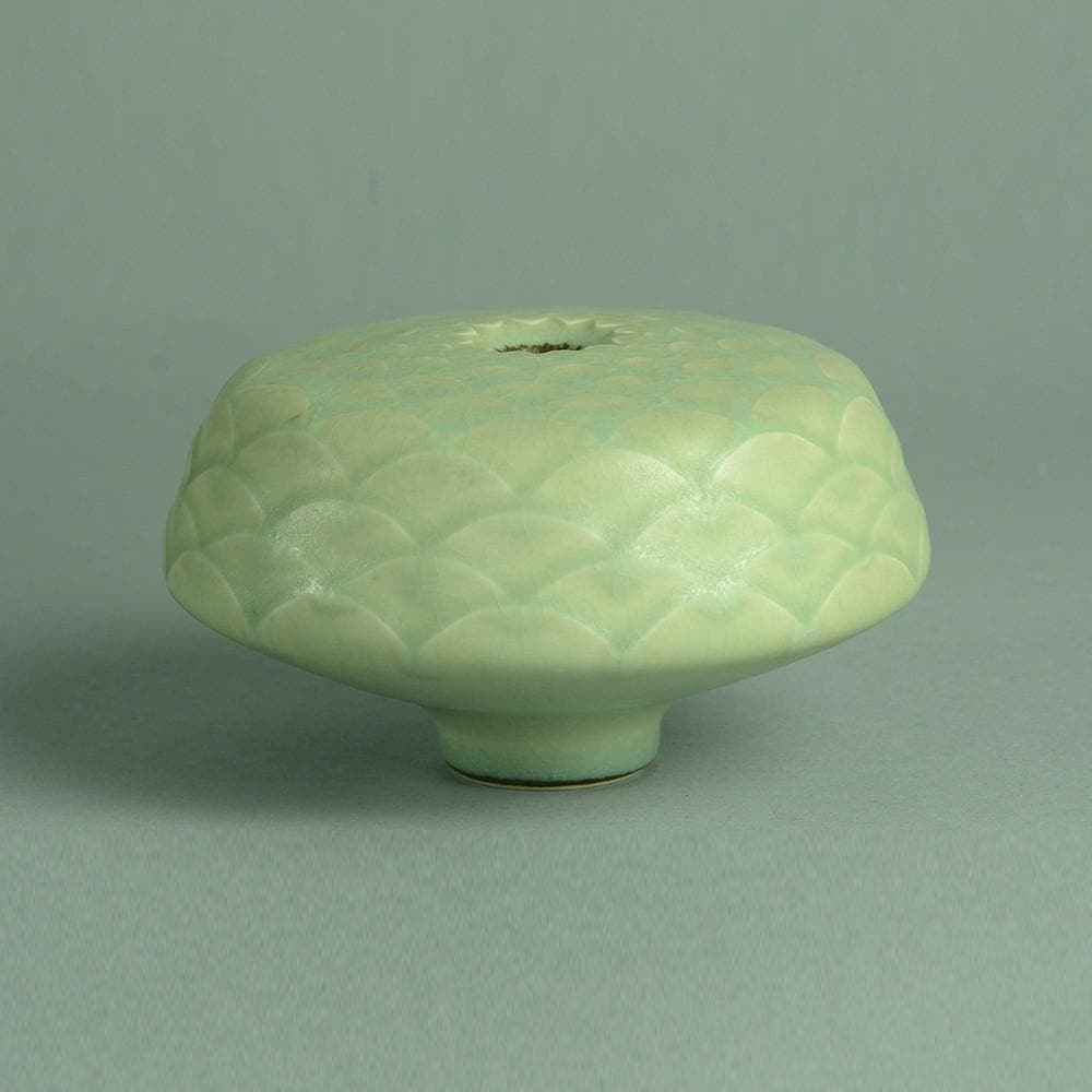 Unique stoneware sculptural vessel by Karl Scheid N9383 - Freeforms