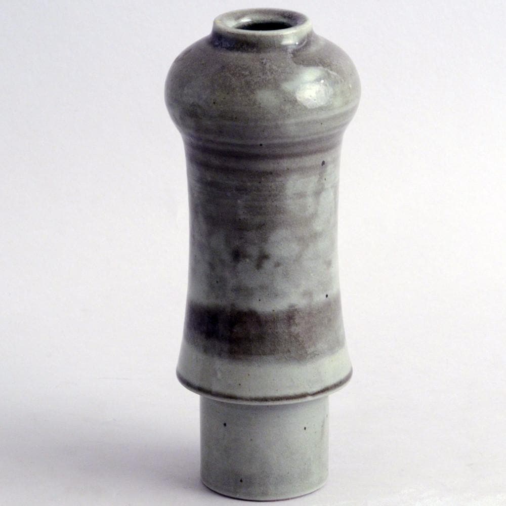 Unique stoneware vase with glossy gray glaze by Reinhold Rieckmann N9093 - Freeforms