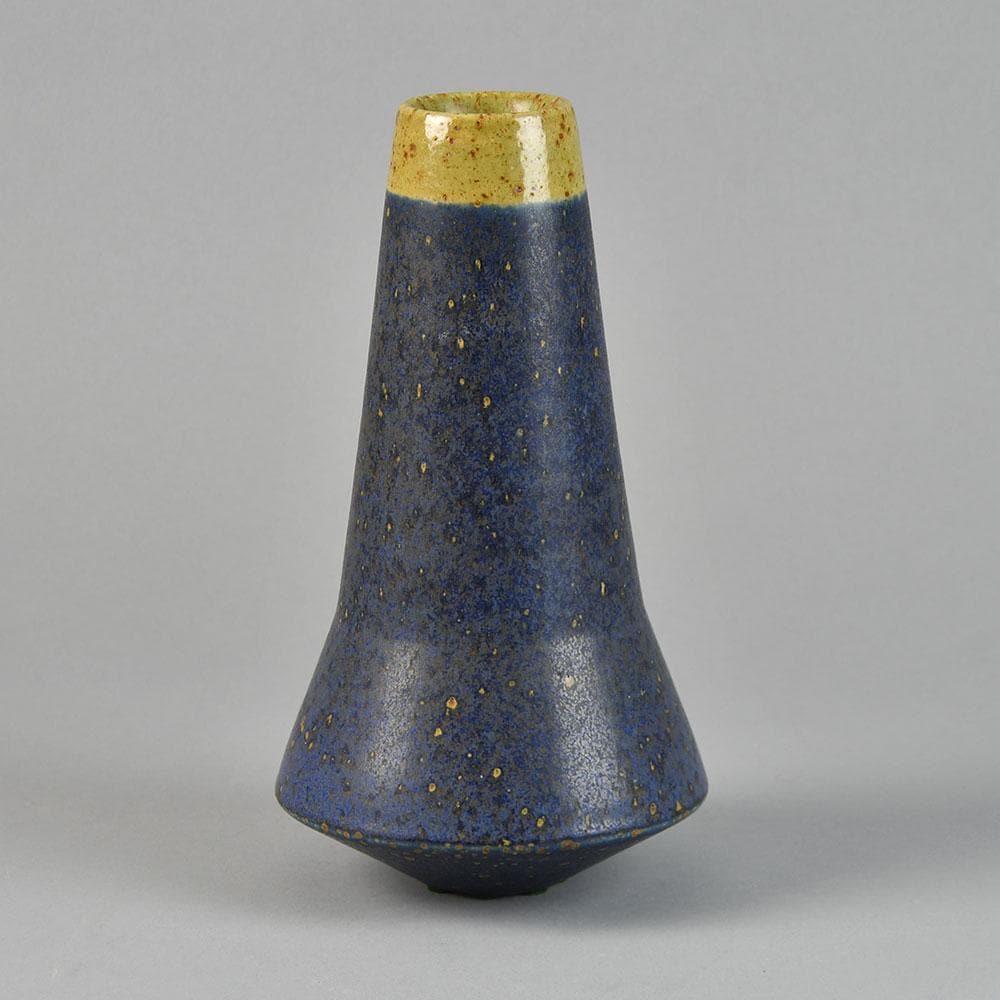 Uwe Lerch, Germany, stoneware vase with blue glaze G9252 - Freeforms