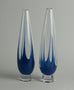 Vicke Lindstrand for Kosta Blue glass footed vase N2897 F1230 - Freeforms