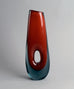 Vicke Lindstrand for Kosta, pierced "Sommerso" vase in red A1638 - Freeforms