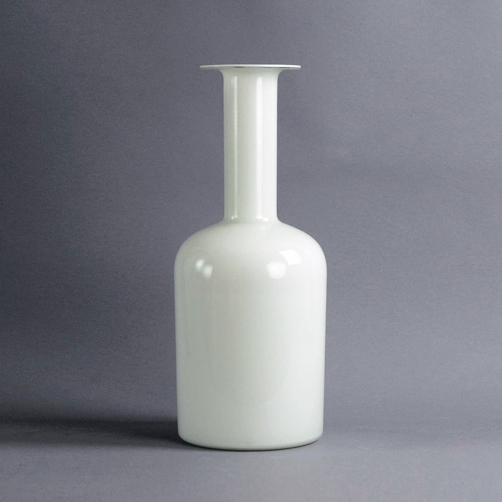 White glass bottle vase by Otto Brauer for Holmegaard A2001 - Freeforms