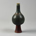 Wilhelm Kåge for Gustavsberg, "Farsta" footed vase with brick red, brown and blue matte glaze G9219 - Freeforms