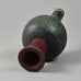 Wilhelm Kåge for Gustavsberg, "Farsta" footed vase with brick red, brown and blue matte glaze G9219 - Freeforms