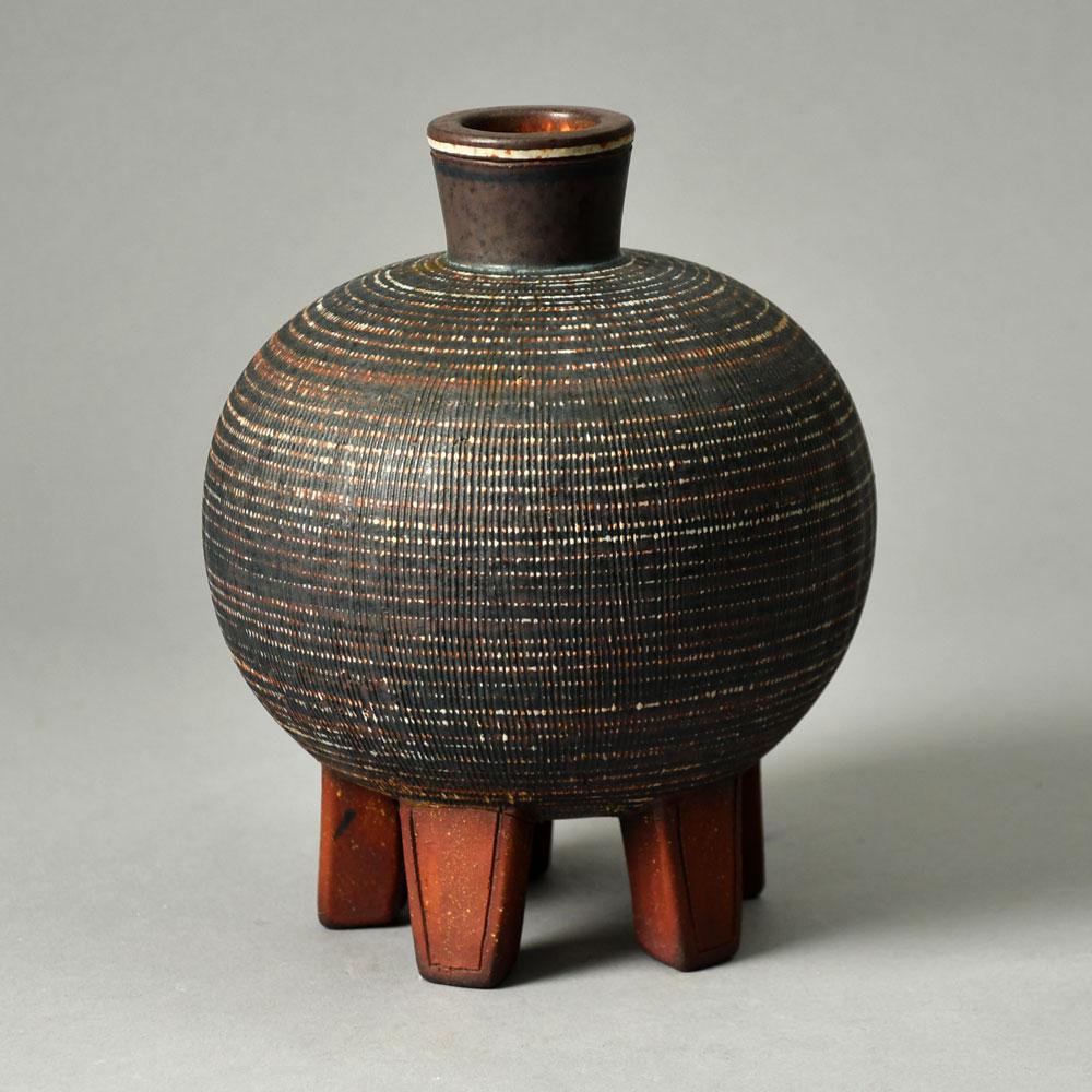 Wilhelm Kåge for Gustavsberg "Farsta" vase with line pattern to body G9217 - Freeforms