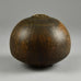 Willi Hornberger, own studio, Germany round vase with brown glaze E7294 - Freeforms